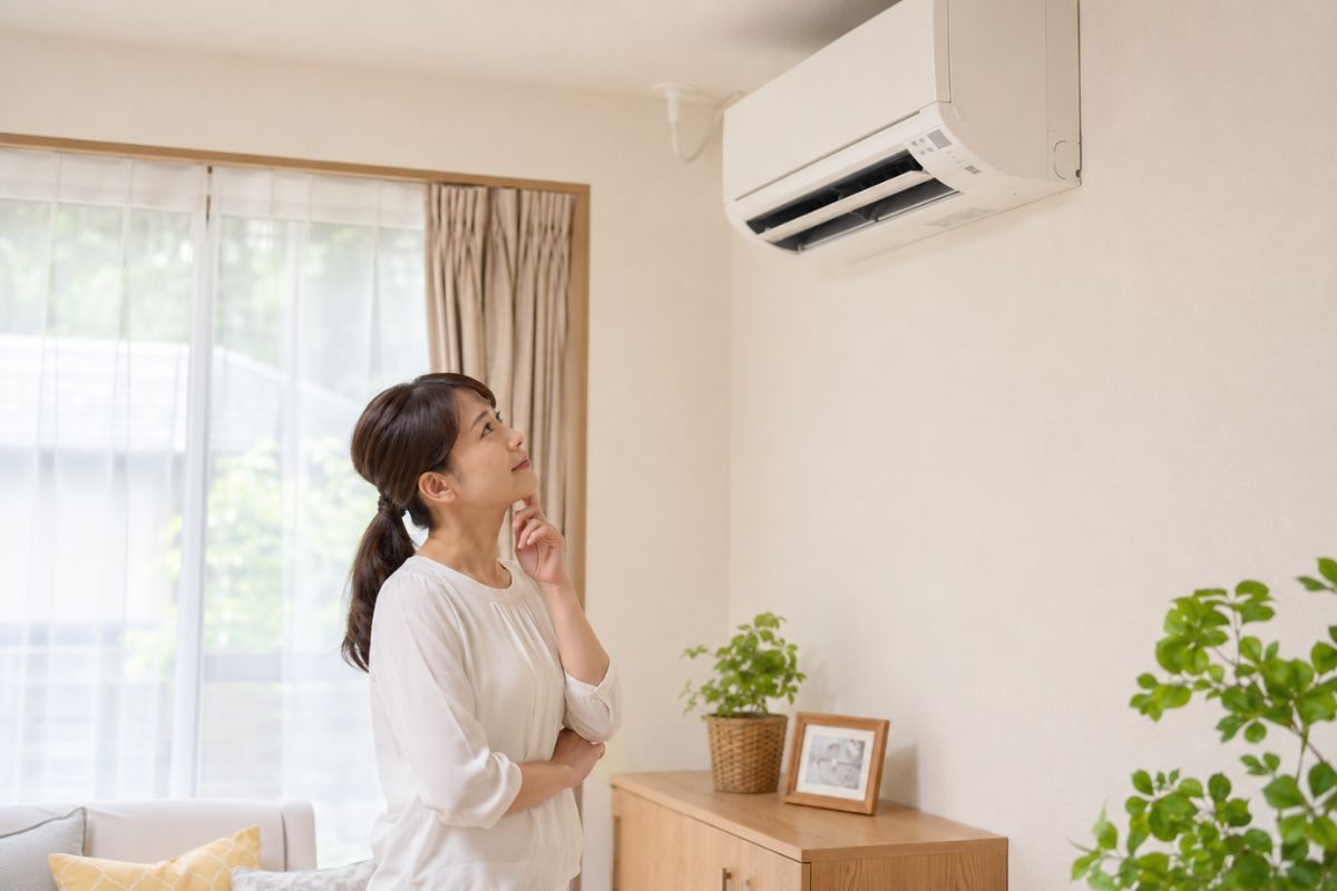 冷房を本格的に使う前にエアコンの状態を確認するイメージ