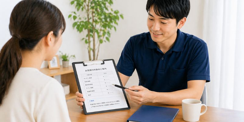 料金や内容を分かりやすく説明しているイメージ